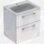 Selnova Square 55 cm Slim Basin & Two Drawer Vanity Unit, White 501.232.00.1
