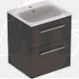 Selnova Square 55 cm Slim Basin & Two Drawer Vanity Unit, Lava  501.233.00.1