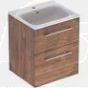 Selnova Square 55 cm Slim Basin & Two Drawer Vanity Unit, Hickory  501.234.00.1