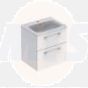 Selnova Square 60 cm Slim Basin & Two Drawer Vanity Unit, White  501.236.00.1