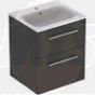 Selnova Square 60 cm Slim Basin & Two Drawer Vanity Unit, Lava  501.237.00.1