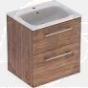 Selnova Square 60 cm Slim Basin & Two Drawer Vanity Unit, Hickory 501.238.00.1