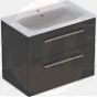 Selnova Square 80 cm Slim Basin & Two Drawer Vanity Unit, Lava 501.241.00.1