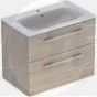 Selnova Square 80 cm Slim Basin & Two Drawer Vanity Unit, Light Hickory 501.243.00.1