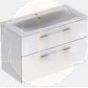 Selnova Square 100 cm Slim Basin & Two Drawer Vanity Unit, White  501.244.00.1