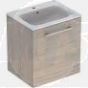 Selnova Square 60 cm Slim Basin & One Door Vanity Unit, Light Hickory 501.255.00.1
