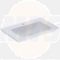Geberit ONE vanity basin, vertical outlet: B=60cm, T=48cm, Tap hole=without, Overflow=without, white / KeraTect  505.011.01.1