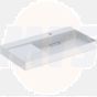 Geberit ONE washbasin, horizontal outlet, left shelf surface: B=90cm, T=48cm, Tap hole=right, Overflow=without, white / KeraTect, glossy white   505.043.00.1