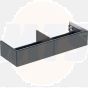 Geberit ONE cabinet for washbasin, with two drawers: Washbasin width=135cm, H=26.6cm, T=47cm, black / matt coated  505.076.00.8