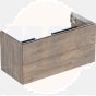 Geberit ONE cabinet for washbasin, with two drawers: Washbasin width=105cm, H=50.4cm, T=47cm, hickory / wood-textured melamine  505.264.00.6