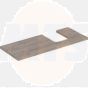 Geberit ONE washtop, right cut-out, for lay-on washbasin, bowl shape: B=120cm, H=3cm, T=47cm, hickory / wood-textured melamine  505.315.00.6