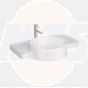 The Vitra countertop sink features a 70 cm design with a central tap hole