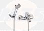 Roca  L20 wall-mounted bath-shower mixer with handset, hose and bracket A5A0109C02