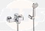 Roca  Atlas wall-mounted bath-shower mixer with handset, hose and bracket A5A0190C00