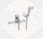 Roca  Monodin deck-mounted bath-shower mixer with handset, hose and bracket A5A1807C00