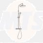 Roca EVEN-T Round Complete Shower Set, Exposed Bar Valve, Fixed Shower Head and Shower Handset, Chrome A5A9780C00