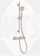 Roca  Victoria-T boxed shower kit including wall-mounted shower mixer, hose, handset and riser rail A5D2F18C00