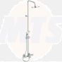 Ideal Standard  Ceratherm T25 exposed thermostatic bath shower system with Idealrain 200mm round rainshower, Idealrain M3 3 function 100mm shower handspray and 1.75m Idealflex hose  A7590AA