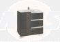 Roca  Victoria-N basin and base unit 600 x 460mm - 3 soft-close drawers - gloss anthracite grey A855839153