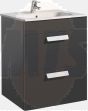 Roca  Debba base unit 605 x 460mm - 2 soft-close drawers - gloss anthracite grey A856826153