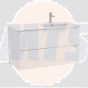 Roca Aleyda Unik Wall-hung Vanity Unit with Two Drawers and Right-handed Basin (1000mm)
