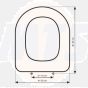 BELLAVISTA STYLO ORIGINAL TOILET SEAT WITH HINGES WHITE WRAP OVER STANDARD CLOSE 