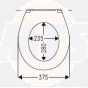 Replacement Fluke SoftClose Toilet Seat and Cover W0 hinge C2702Y: 421 -451 length depending on hinge C0202Y: 426 -456 - MTSd002