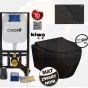 Creavit Hanging Toilet Set Aloni Black Mat Rimless incl. Softclose Toilet seat GP5003 - AL6613 - GP7003