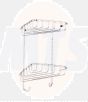 Croydex QM390241 Wire 2-Tier Corner Basket S/S