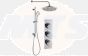Round Shower Pack 10 - Sphere Slim Plate Two Outlet & Riser Overhead Kit DICMP0072