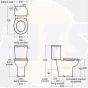 S3054(01) Contour 21 close coupled raised height WC pan, 75cm projection with floor fixing kit