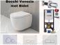 creavit complete set wall toilet rimless with bidet bocchi venezia gloss white s4cvenmbgp