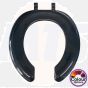 Celmac Crescent Adult A Standard Close Toilet Seat Only With Plastic Hinge Black SCR51BL