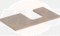 
Geberit ONE washtop, right cut-out, for lay-on washbasin, bowl shape: B=90cm, H=3cm, T=47cm, oak / wood-textured melamine 505.313.00.5

