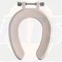 Twyford Avalon/Sola Open front seat ring with top fix stainless steel hinged White SA1304WH