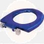 Twyford Toilet seat ring With stainless steel top fix hinges and stability buffers Blue AV7861BE