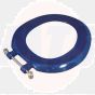 Twyford Toilet Seat ST6881BE Blue Avalon Doc M Value Seat with Bottom Fix Stainless Steel 