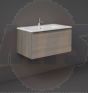 RAK Joy Uno Wh 1 Drawer Vanity 80Cm In Grey Elm UNOWH080EGY Bathroomsuites