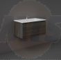 RAK Joy Uno Wh 1 Drawer Vanity 80Cm In Moka Walnut UNOWH080MOK Bathroomsuites