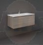 RAK Joy Uno Wh 1 Drawer Vanity 100Cm In Grey Elm UNOWH100EGY Bathroomsuites