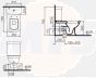VitrA Serenada Close Coupled Toilet WC Push Button Cistern with  Standard Toilet Seat 4160B003-7200+4161B003-5340+95-003-021