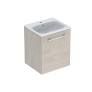Selnova Square 55 cm Slim Basin & One Door Vanity Unit, Light Hickory  501.251.00.1
