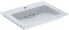 Geberit ONE vanity basin, horizontal outlet: B=60cm, T=48cm, Tap hole=central, Overflow=without, white / KeraTect, glossy white   505.002.00.1