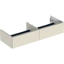 Geberit ONE cabinet for washbasin, with two drawers: Washbasin width=135cm, H=26.6cm, T=47cm, sand grey / high-gloss coated  505.076.00.4