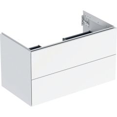 Geberit ONE cabinet for washbasin, with two drawers: Washbasin width=90cm, H=50.4cm, T=47cm, hickory / wood-textured melamine  505.263.00.6