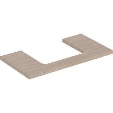 Geberit ONE washtop, central cut-out, for lay-on washbasin: B=90cm, H=3cm, T=47cm, oak / wood-textured melamine  505.283.00.5