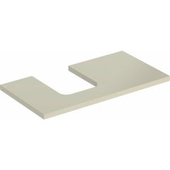 Geberit ONE washtop, left cut-out, for lay-on washbasin, bowl shape: B=90cm, H=3cm, T=47cm, sand grey / high-gloss coated  505.293.00.4