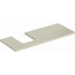 Geberit ONE washtop, left cut-out, for lay-on washbasin, bowl shape: B=120cm, H=3cm, T=47cm, sand grey / high-gloss coated  505.295.00.4