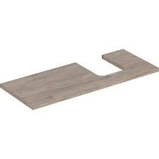 Geberit ONE washtop, right cut-out, for lay-on washbasin, bowl shape: B=120cm, H=3cm, T=47cm, hickory / wood-textured melamine  505.315.00.6