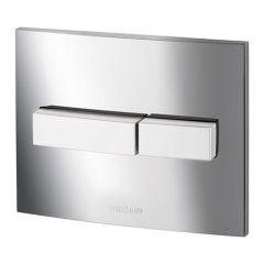 Wirquin Flush Plate for Pro Frame Chrome with Matt Chrome Buttons 80717686 Wirquin 50717686 Button